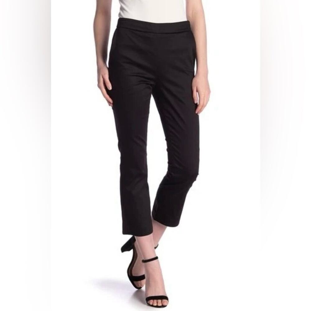 Frame Denim Noir Black Cropped Pants Size Zip Stretch Slim Career Size 2